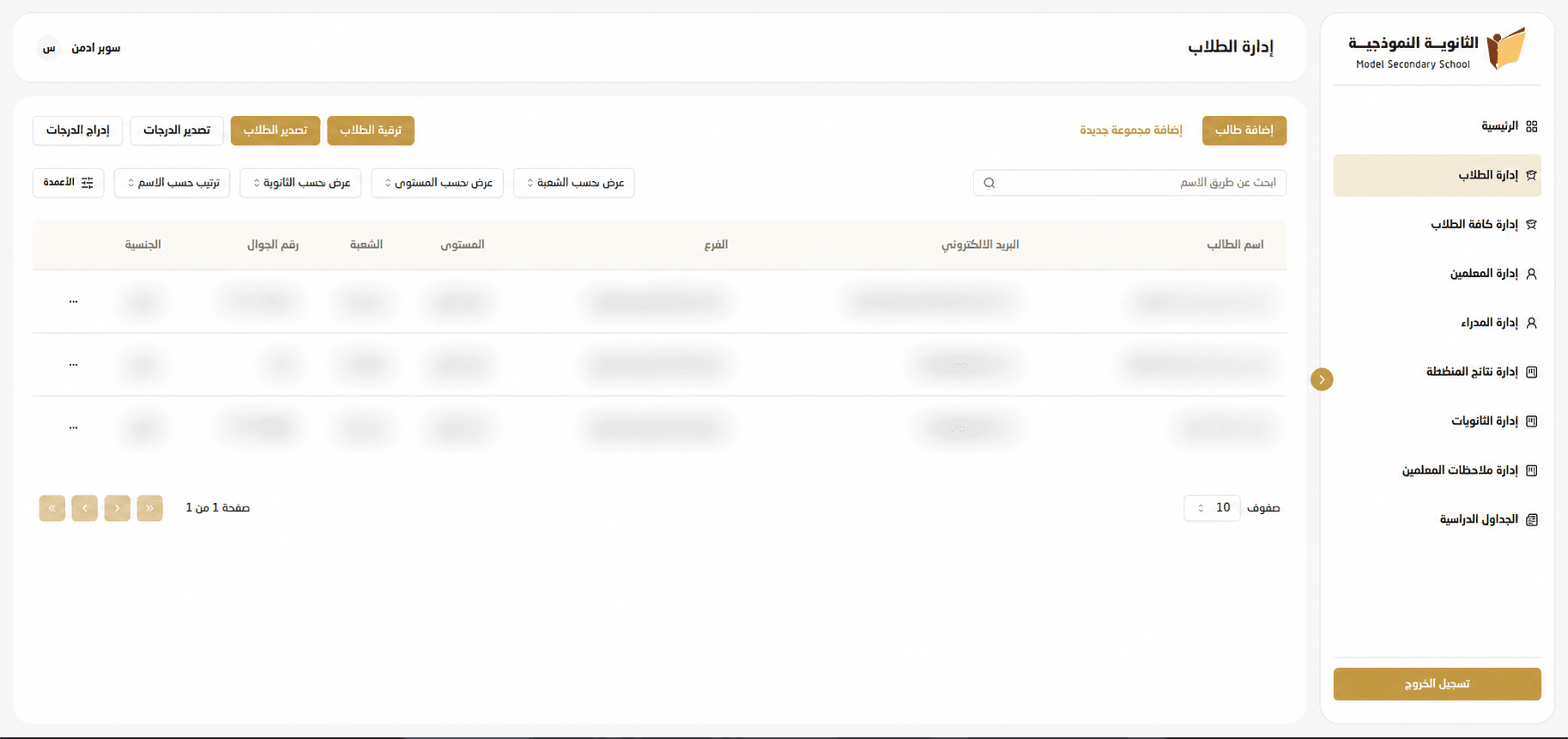 Model Secondary Schools Management System supplied project screenshot 4